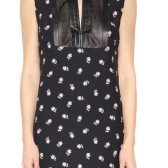 MIU MIU EMBELLISHED LEATHER DETAILED COLLAR MINI DRESS - Picture 7 of 7